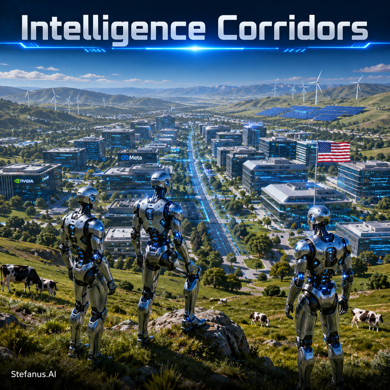 Intelligence Corridors: How Regional Ecosystems Are Competing to Own the Five-Layer AI Economy — and Why the New Geography of Artificial Intelligence Will Determine the Winners of the Twenty-First Century