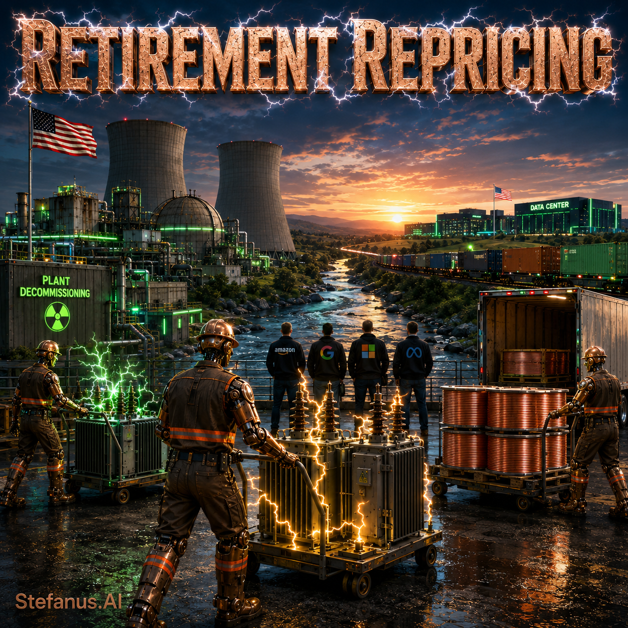 Retirement Repricing: How the AI Electricity Boom Is Turning Power-Plant Closures into Strategic Options — and Old Grid Positions into the Scarcest Asset in the Five-Layer AI Economy